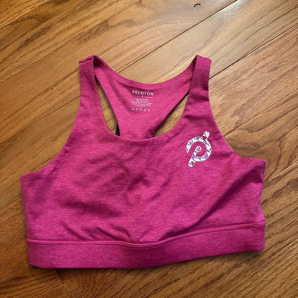 Peloton Women's Pink Heathered Strappy Bra